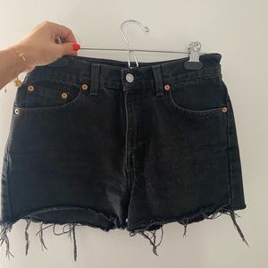 Black Vintage Levi Jean Shorts